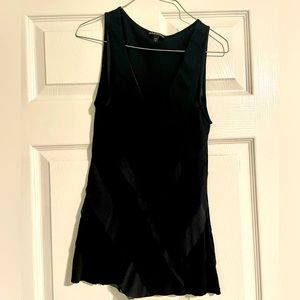 Black Express sleeveless top with overlay pattern on front